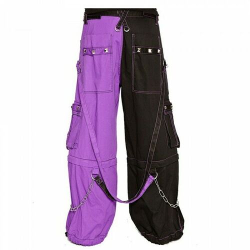 Gothic Bondage Men Pant Alternative Punk Rock Transformer Trouser Purple Baggy Pants