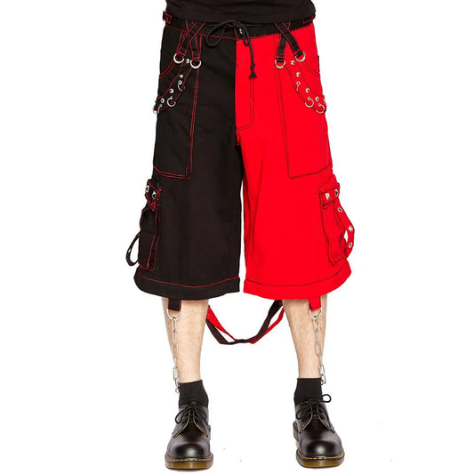 Men Bondage Trouser Punk Rock Transformer Baggy Black Split Shorts Emo