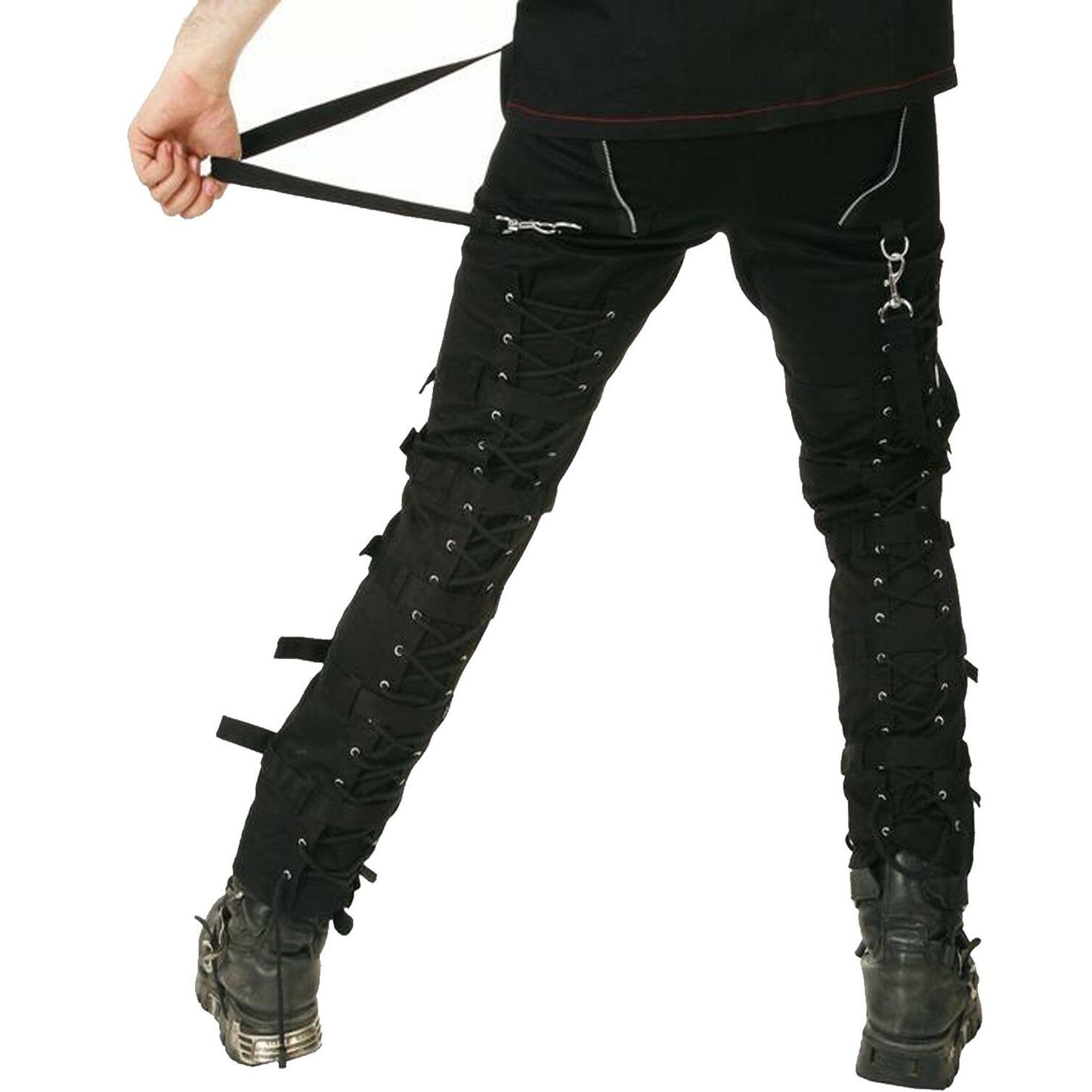 Men's Electra Bondage Rave Gothic Cyber Chain Gothic Jeans Punk Rock Tripp Pants