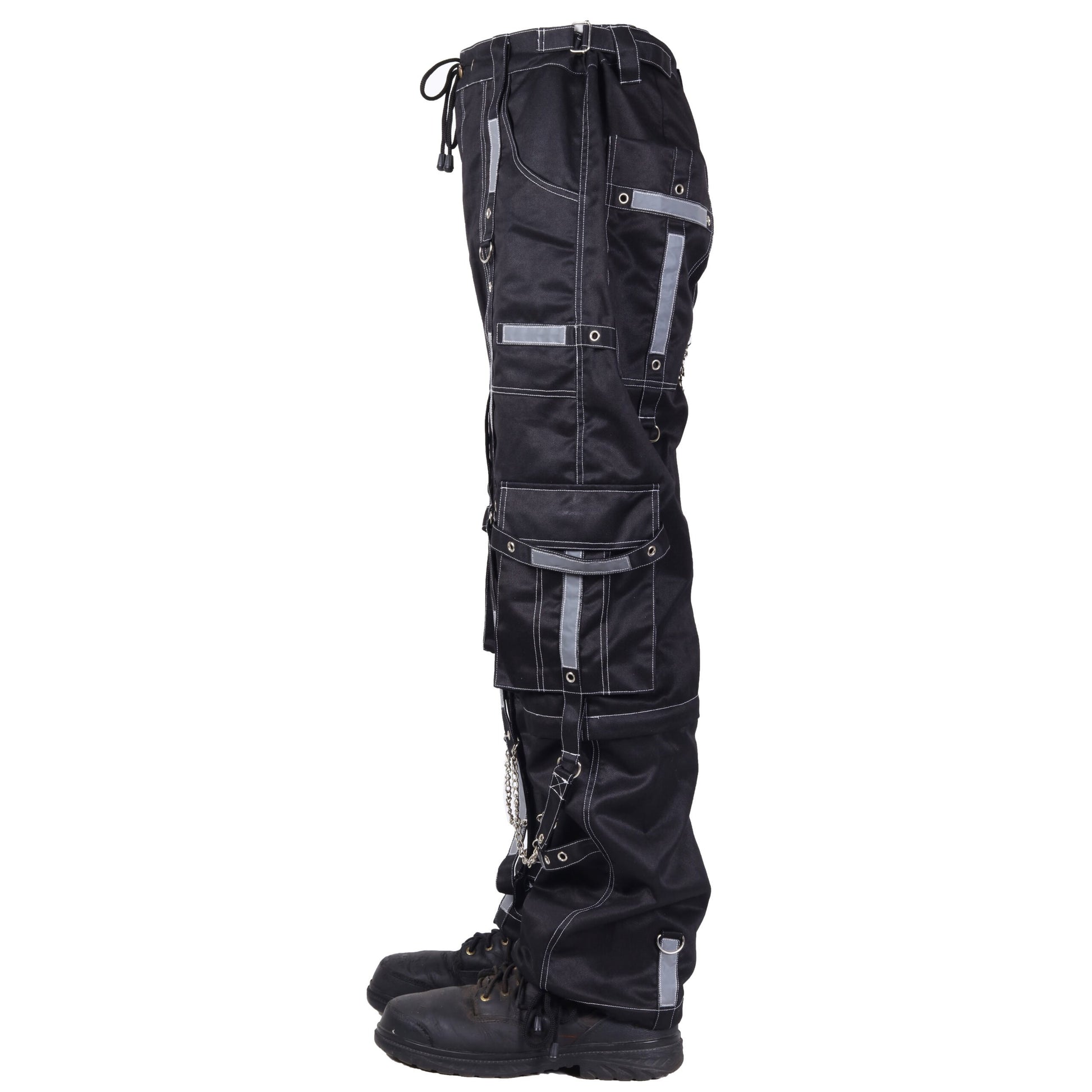 Gothic Bondage Reflective Men Pant Alternative Punk Rock Emo Trouser Pant Shorts