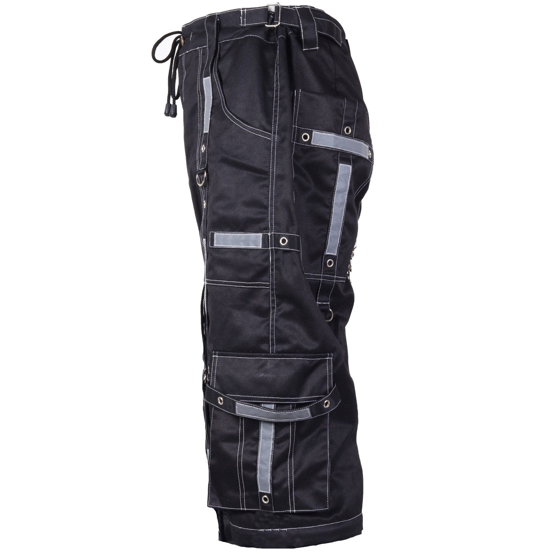 Gothic Bondage Reflective Men Short Alternative Punk Rock Emo Shorts