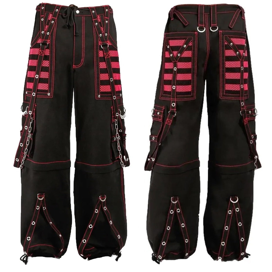 Gothic Extreme Bondage Skater Gothic Punk Rocker Cyber Goth Steampunk Biker Pant