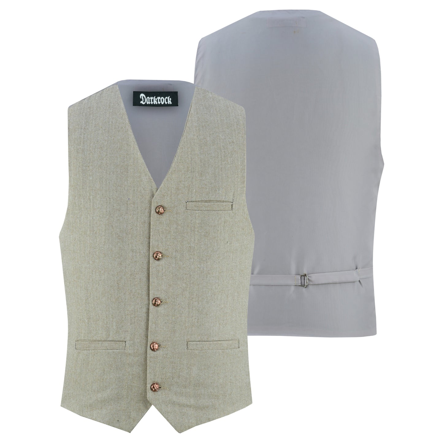 Men’s Herringbone Wool Blend Tweed Vest Premium Cream Waistcoat Suit Vest V Neck Slim Fit Waistcoat/USA