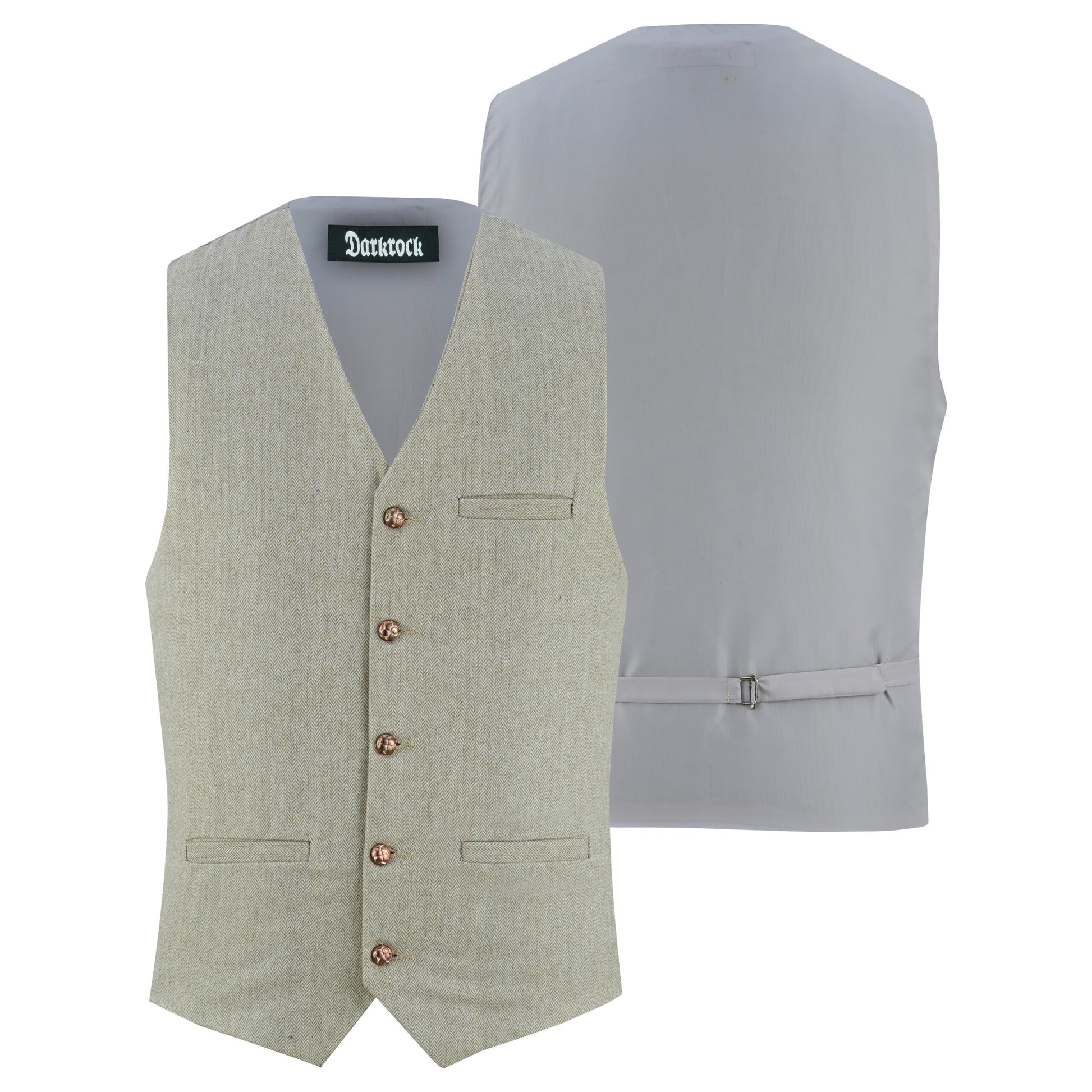 Men’s Herringbone Wool Blend Tweed Vest Premium Cream Waistcoat Suit Vest V Neck Slim Fit Waistcoat/USA