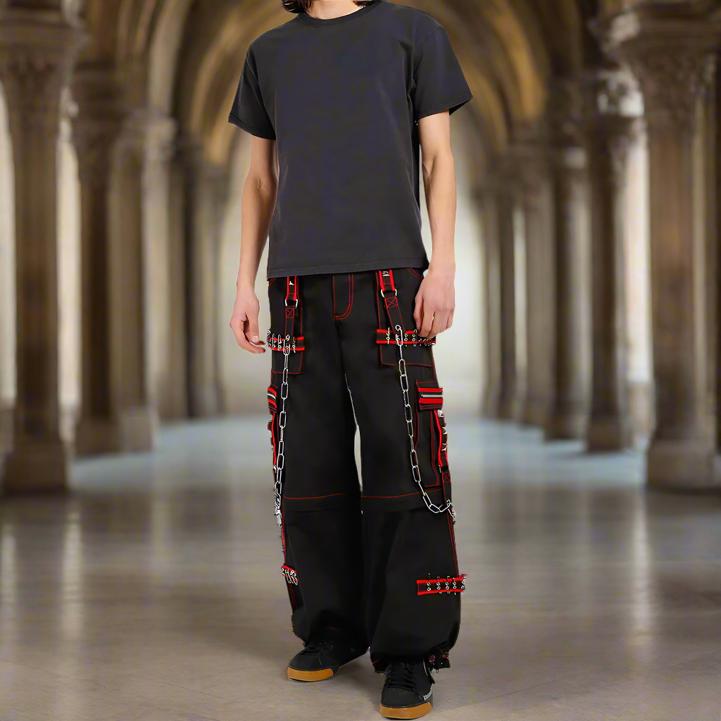 Gothic Extreme Bondage Skater Gothic Punk Rocker Cyber Goth Steampunk Biker Emo Trouser Pant Shorts USA