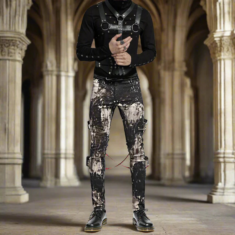 Prime Quality Handmade Gothic Skinny Jeans Apocalyptic Rebel Punk Emo Pants USA Goth Punk Rebel Pants