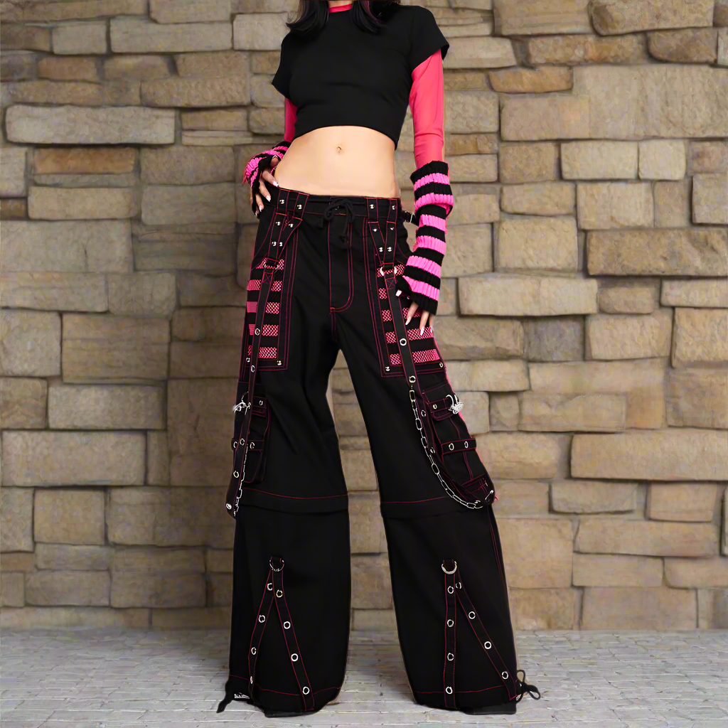 Gothic Extreme Bondage Skater Gothic Punk Rocker Cyber Goth Steampunk Biker Pant