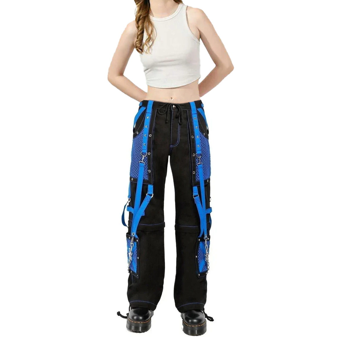 Gothic Handmade Gothic Bondage Men Pant Alternative Punk Rock Black Blue Emo Trouser Pant Shorts USA