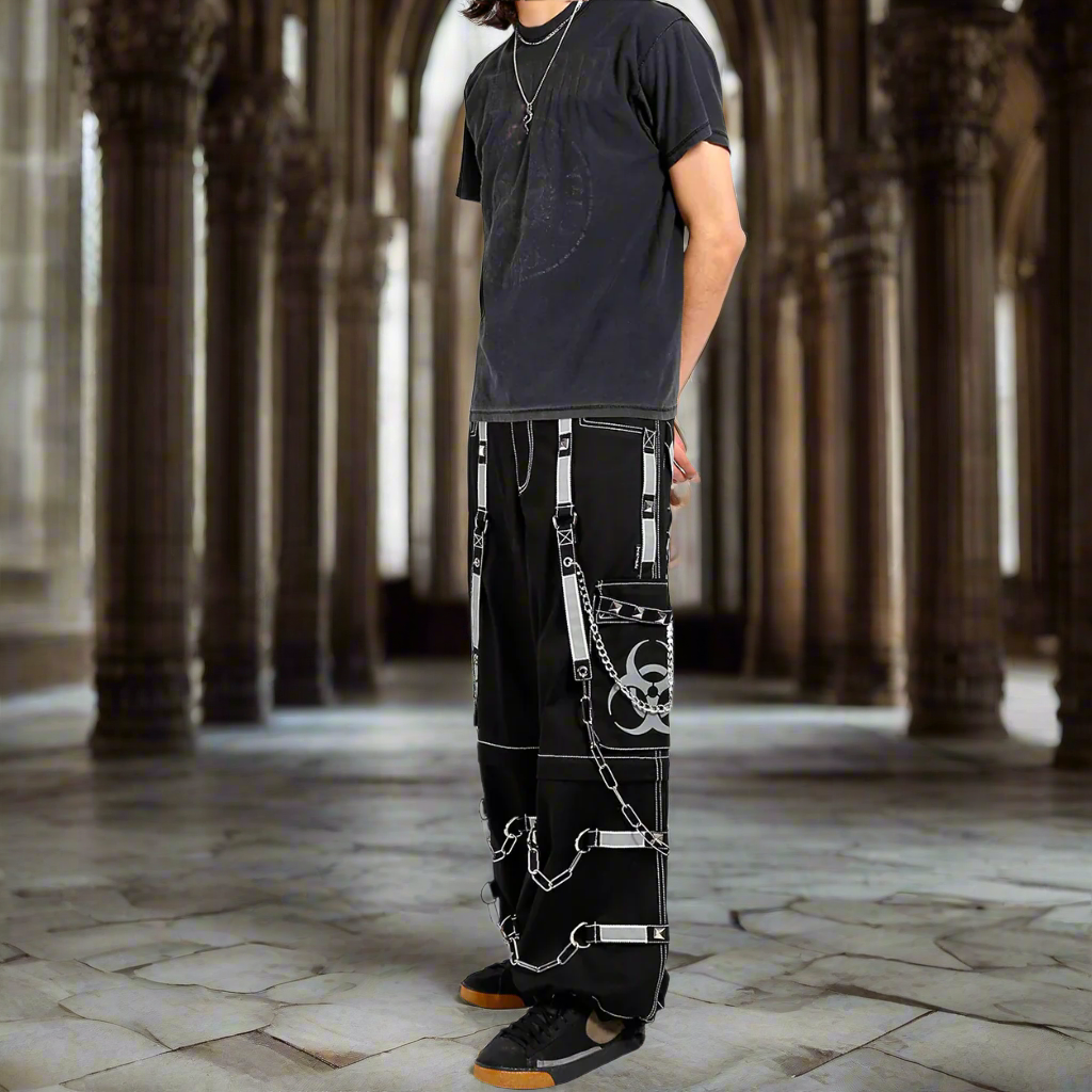 Prime Quality Men Gothic Bondage Reflective Men Street Walker Pant Alternative Punk Rock Emo Trouser Pant Shorts