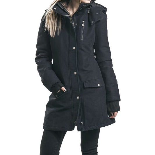 Gothic Ladies Parka Winter Jacket black