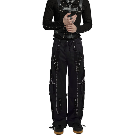 Gothic Dark Cuff Pants Black