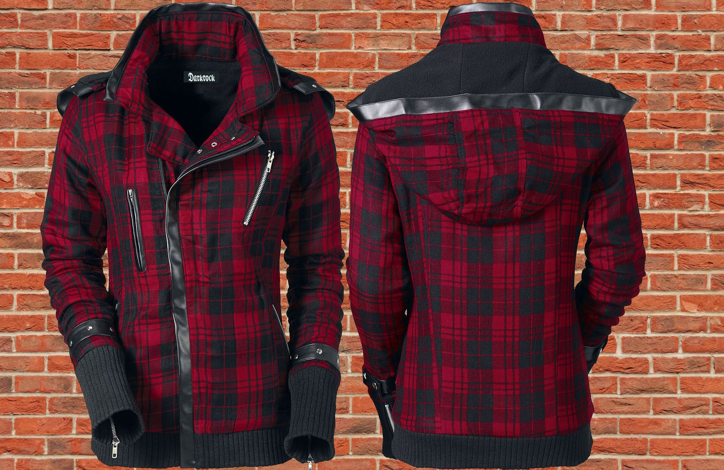 Gothic Z Jacket Winter Seasons Jacket Black Red