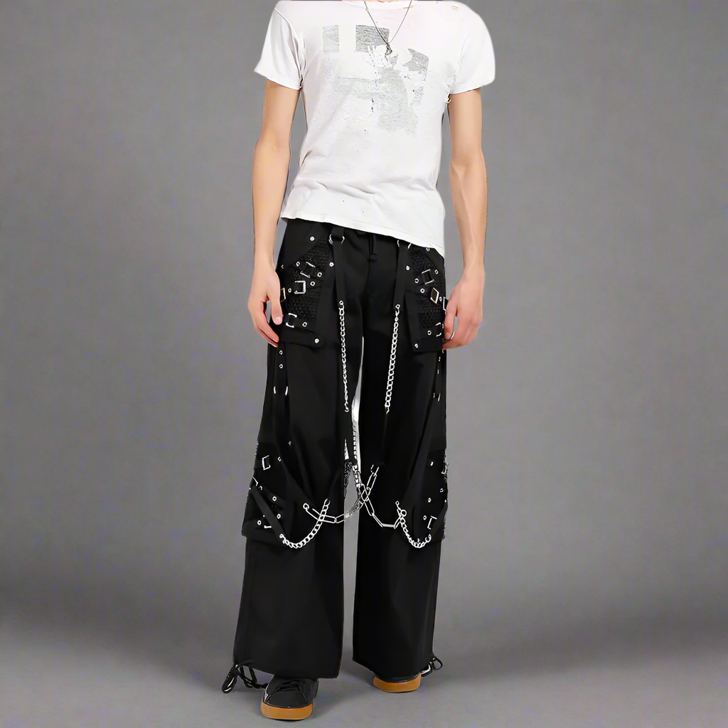Goth Pant  Bondage Skater Gothic Punk Rocker Cyber Steampunk Biker Pant/Usa