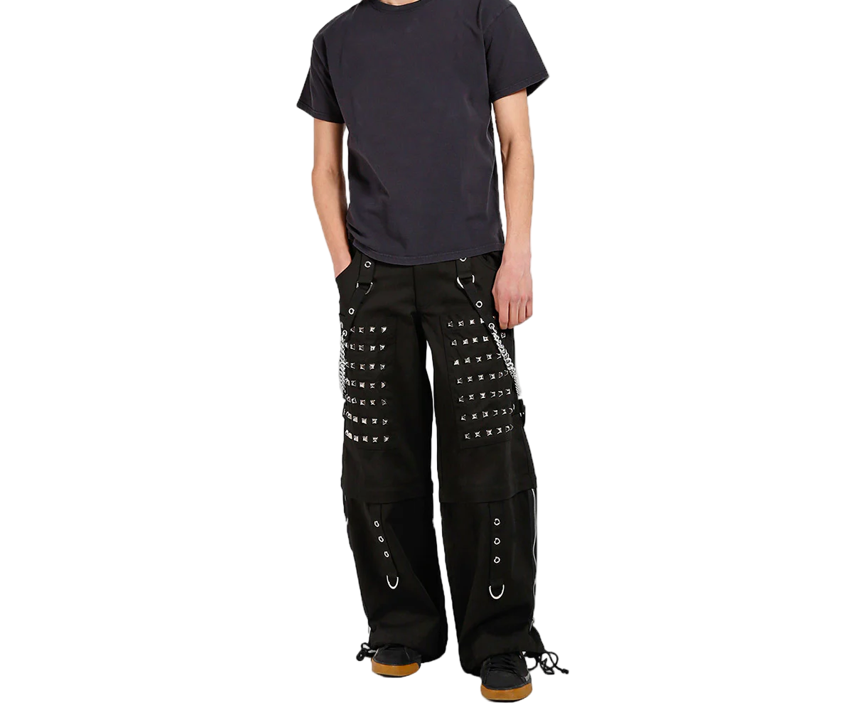 Gothic Men Black Goth Monster Studs Goth Punk Rock Pants