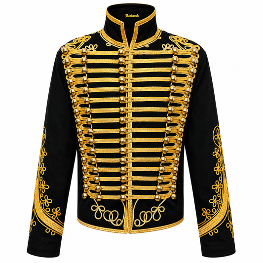 Men’s Adam Luxe Military Drummer Jacket – Black Parade Hussar Style