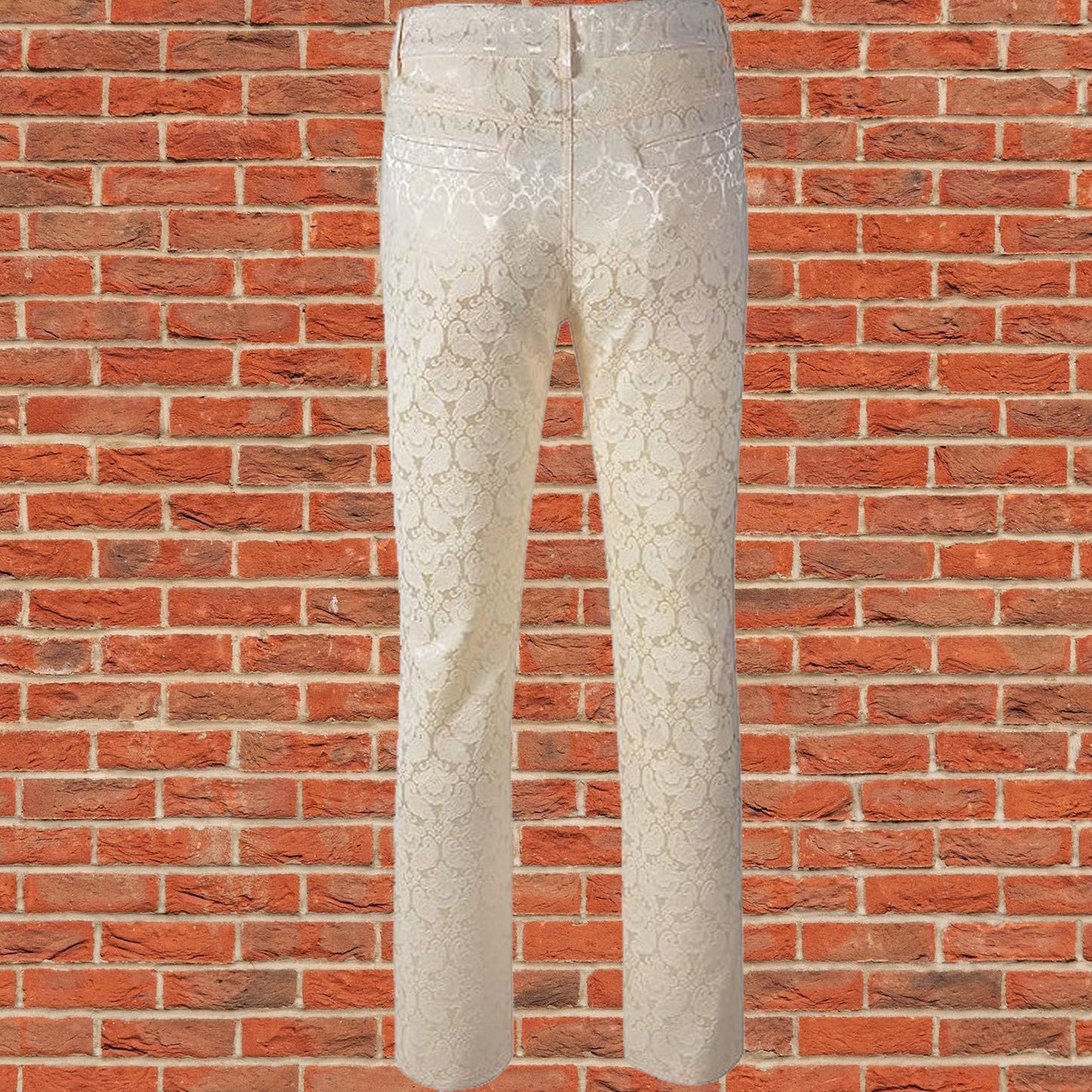 Mens Trousers Pants Brocade VTG Gothic Aristocrat Steampunk Side Braiding Trim