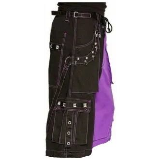 Gothic Bondage Men's Short Alternative Punk Rock Transformer Purple Baggy Shorts