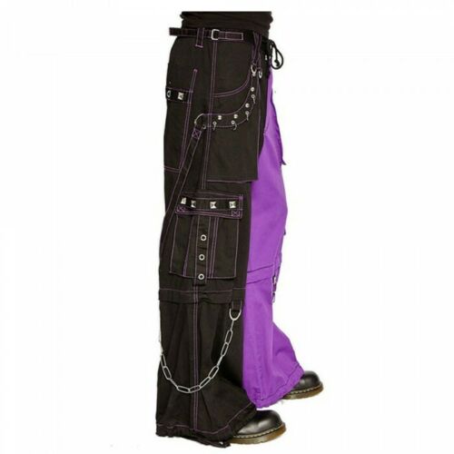 Gothic Bondage Men Pant Alternative Punk Rock Transformer Trouser Purple Baggy Pants