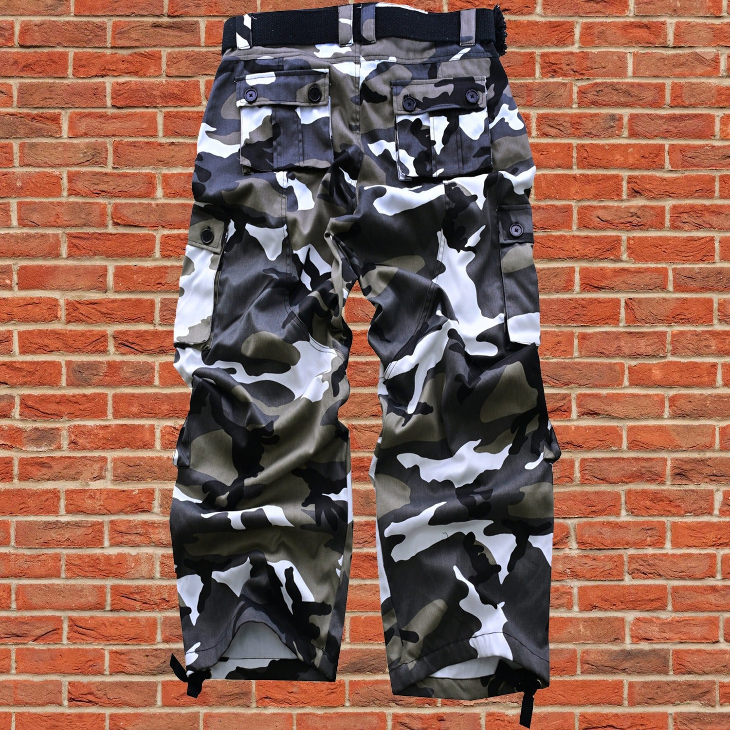 AKARMY Men's Cotton Casual Military Army Camo Combat Work Cargo Pants with 8 Pockets
