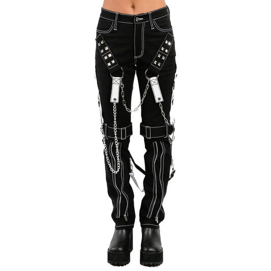 Women Gothic Bondage Raider Tripp Pant Rock Hard Trouser Heavy Weight Emo/Pants