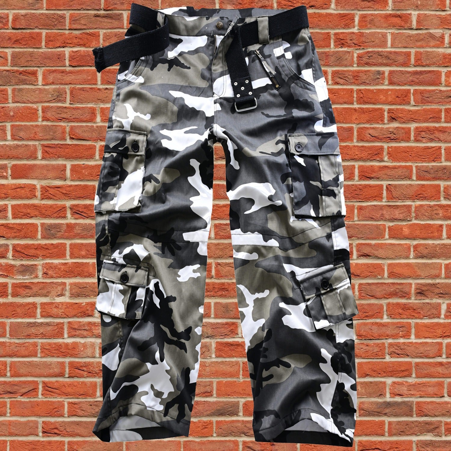 AKARMY Men's Cotton Casual Military Army Camo Combat Work Cargo Pants with 8 Pockets