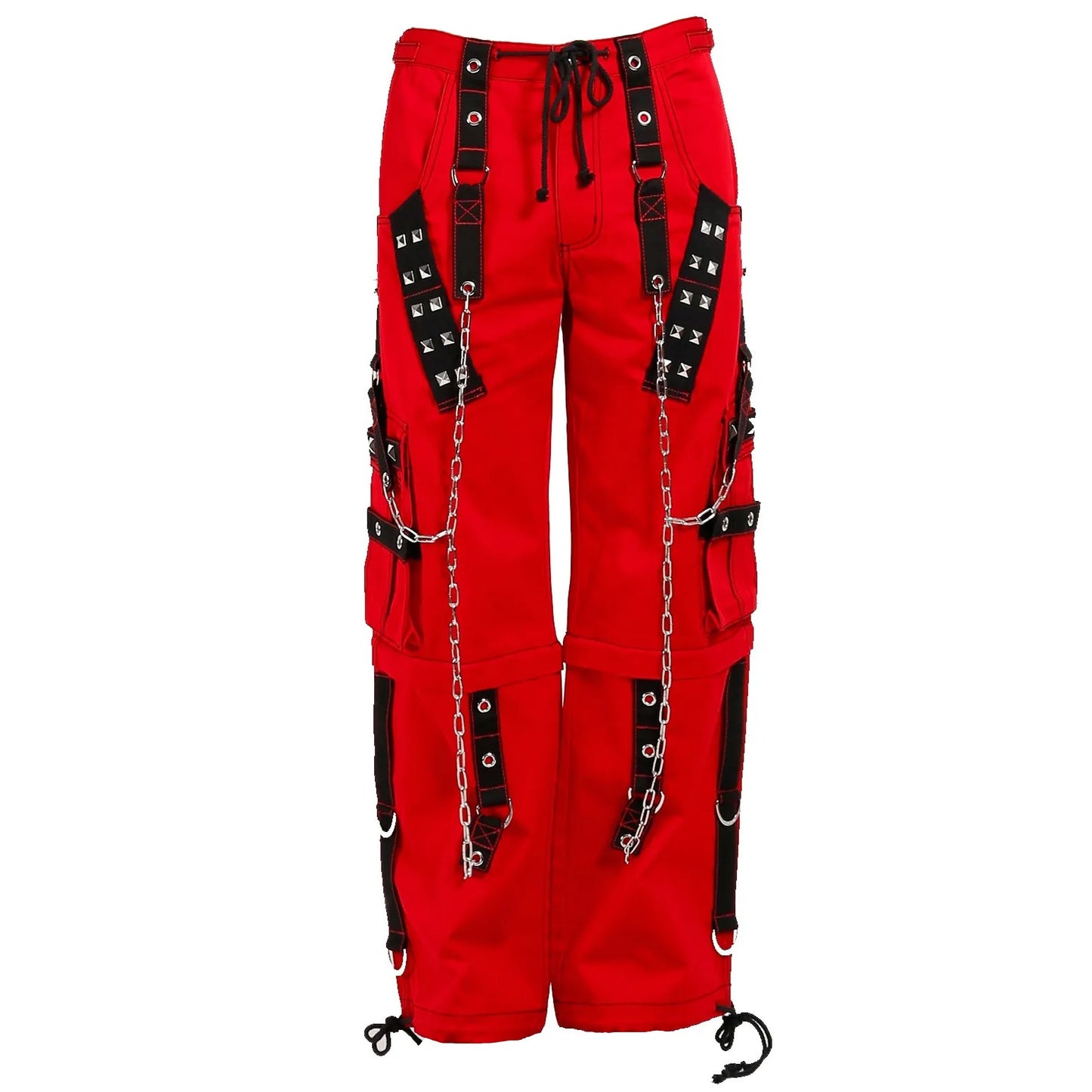 Gothic Bondage Handmade Men Pant Alternative Punk Rock Transformer Trouser Red Baggy/ Pants
