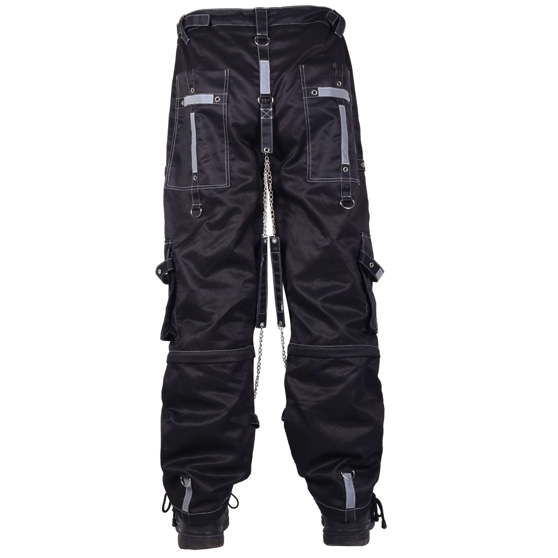 Gothic Bondage Reflective Men Pant Alternative Punk Rock Emo Trouser Pant Shorts