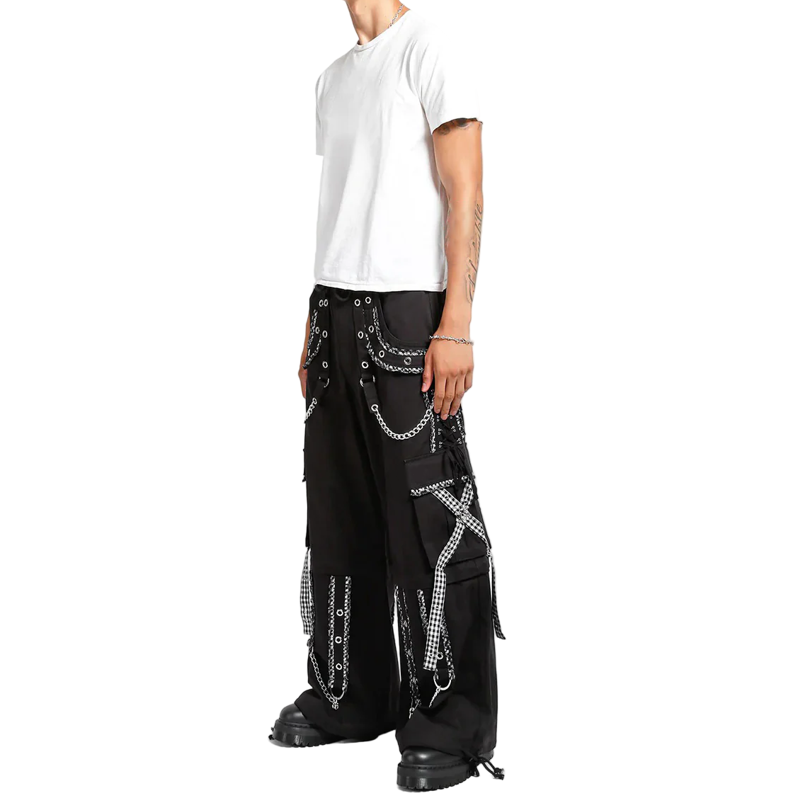 Gothic Men's Peep Dark Street Pant White
