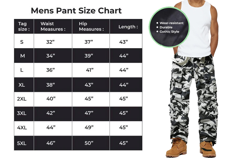 Men's Cotton Casual Military Army Camo Combat Work Cargo Pants with 8 Pockets