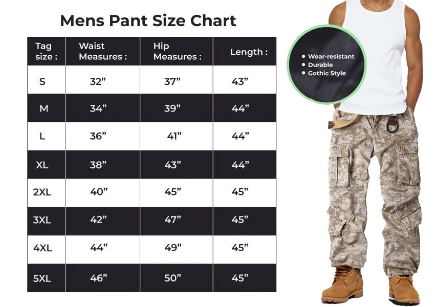 Men's Cotton Casual Military Army Camo Combat Work Cargo Pants with 8 Pockets