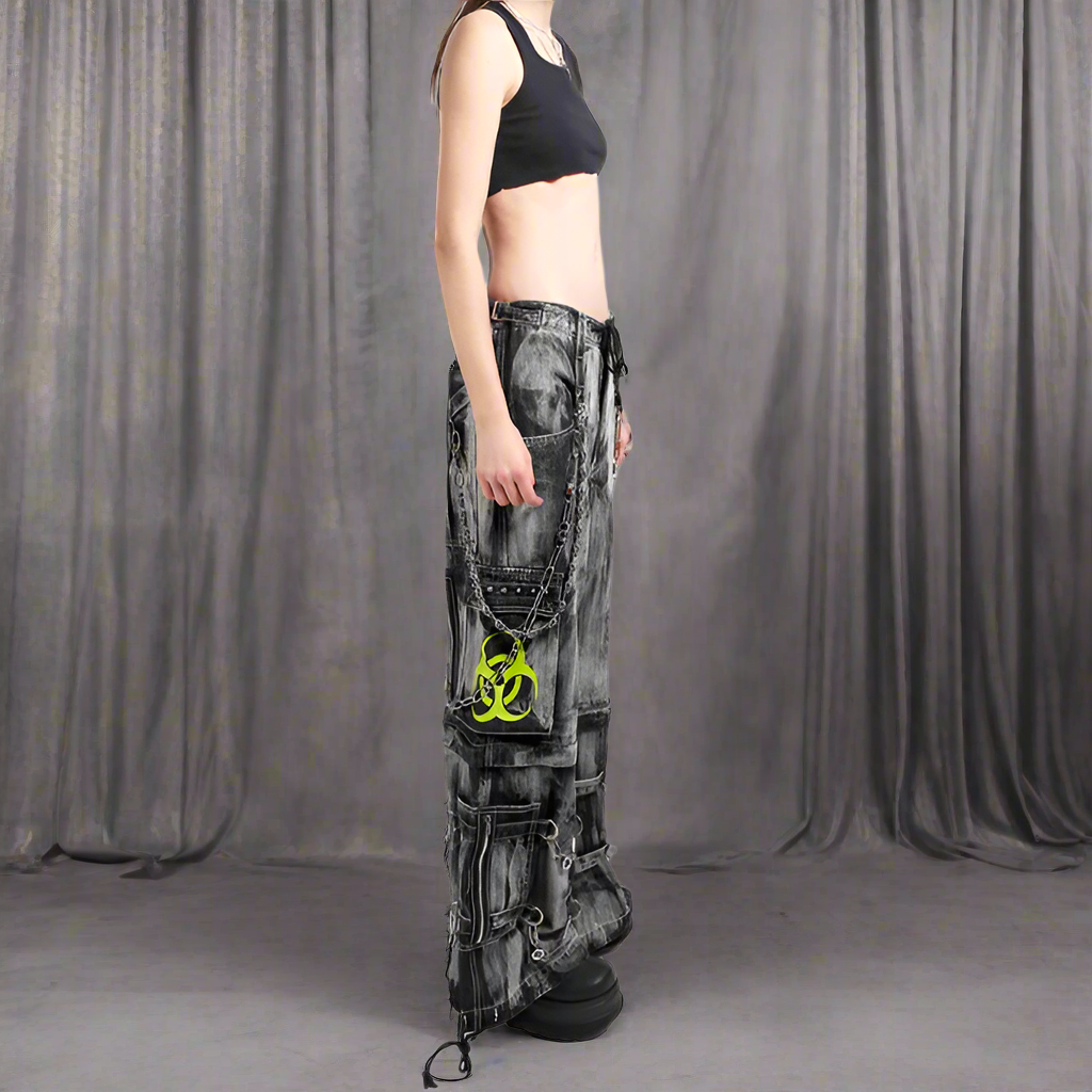 Gothic Men's Biohazard Black Denim Storm Wash Pant