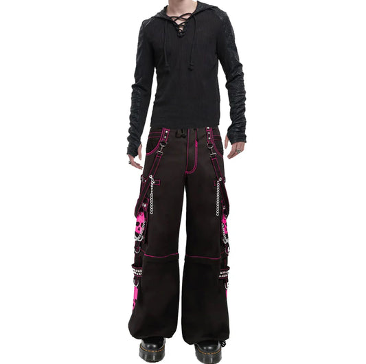 Gothic Bondage Super Skull Pant Pink Big Skull Men Pant Alternative Punk Rock Emo Trouser Pant Shorts