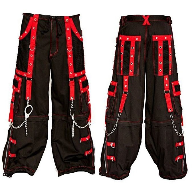 Gothic Men's Handmade Bondage Gothic Cyber Pant Chain Techno Rock Punk Shorts Trouser Pants/USA