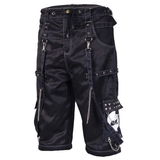 Gothic Bondage Black Big Skull Men's Alternative Punk Rock Emo Shorts/USA
