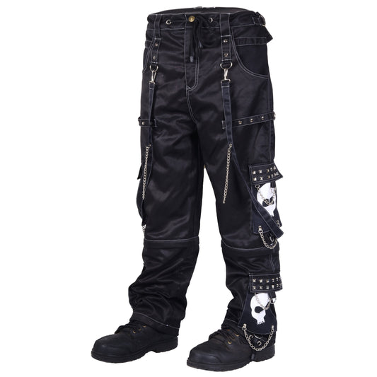Women's Gothic Bondage Black Big Skull Alternative Punk Rock Emo Trouser Pants