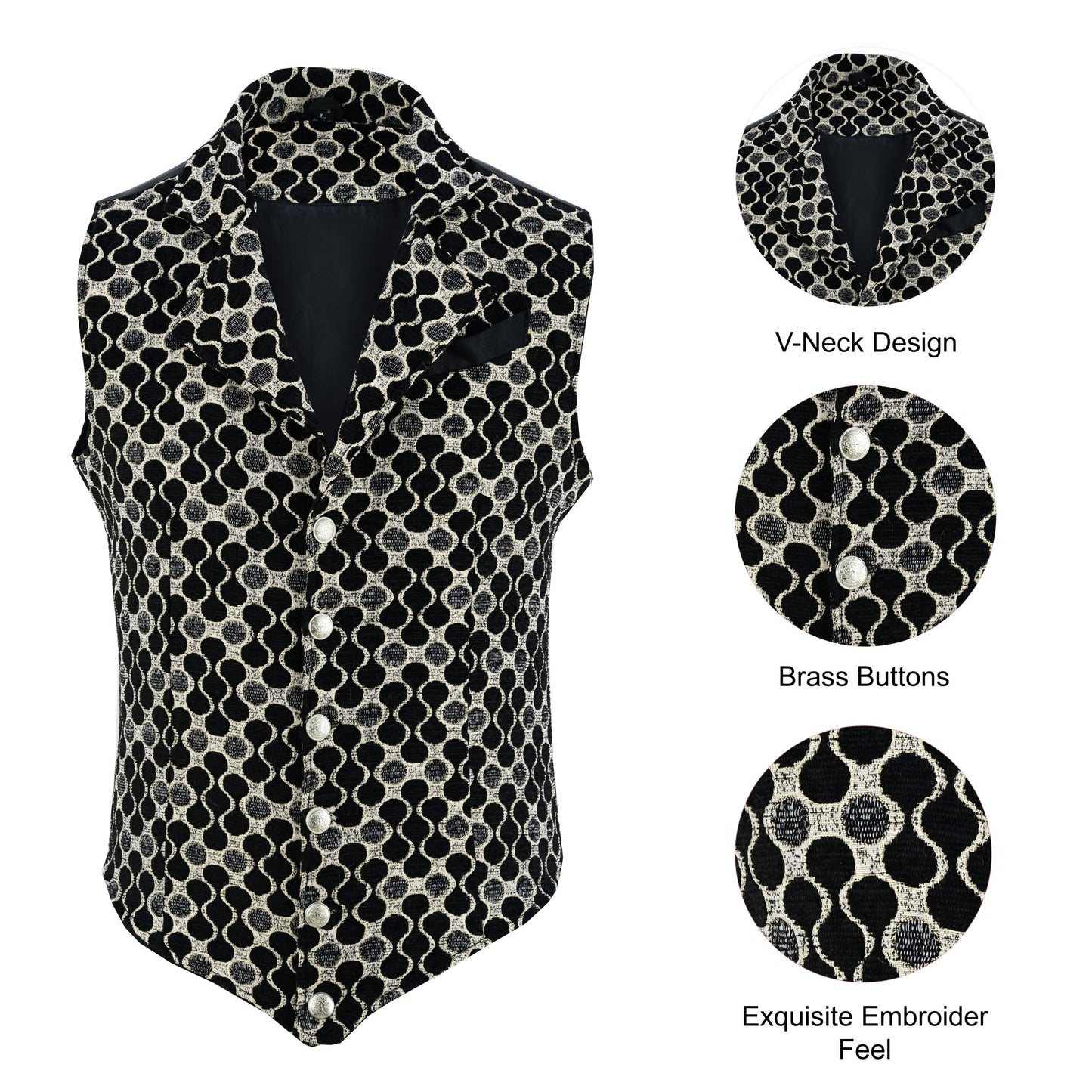 Handmade Gold Men's Victorian Suit Gentleman Vest Steampunk Gothic Waistcoat/Usa