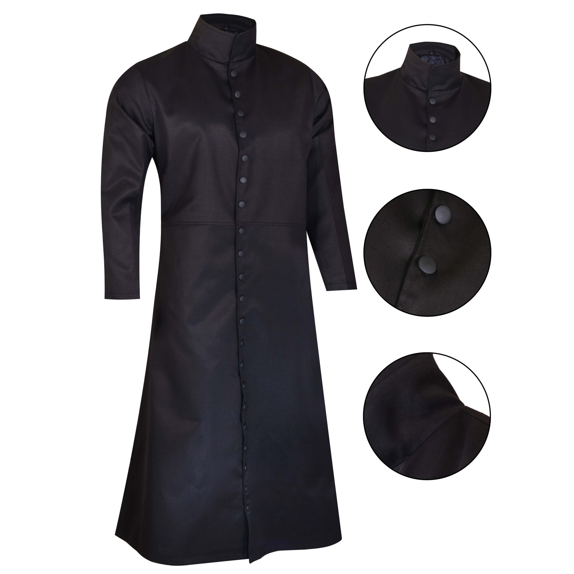 Darkrock Neo Matrix Heavy Duty Cotton Keanu Reeves Black Gothic Cosplay Trench Coat