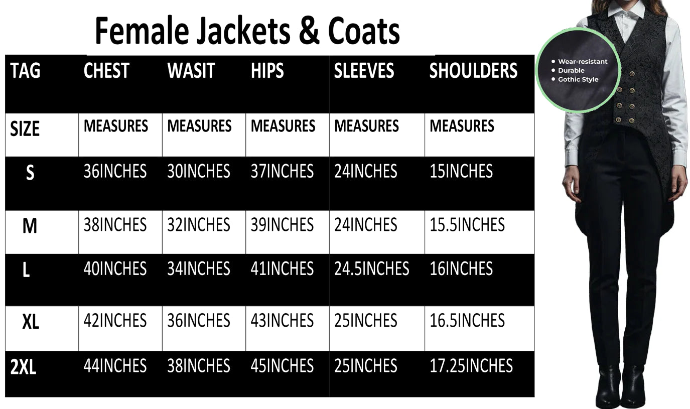 Women's Double Breasted Governor Vest Waistcoat Brocade Gothic Steampunk