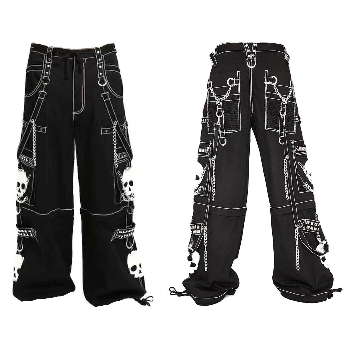 Gothic Bondage Black Big Skull Men Pant Alternative Punk Rock Emo Trouser Pant Shorts/Usa