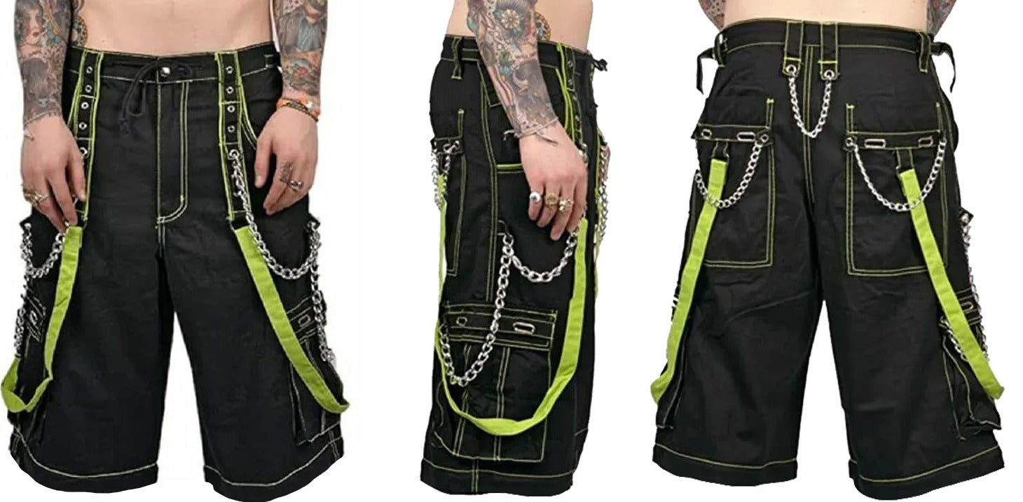 Gothic Bondage Men's Short Alternative Punk Rock Skater Emo Shorts