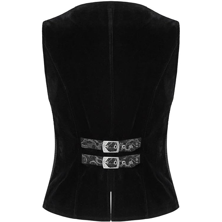 Men's Gothic Waistcoat Vest Black Paisley Velvet Steampunk Regency/Victorian Suit Vest Steampunk