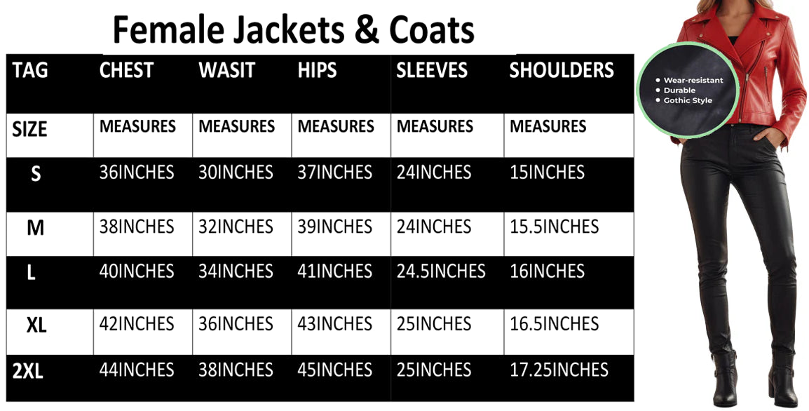 Prime Quality Women Red Slim Fit Biker Style Moto Faux Leather Jacket USA Seller