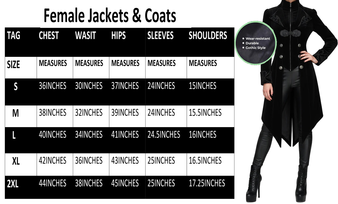 Women's Steampunk Swallow Tailcoat Gothic Long Winter Black Velvet Coat