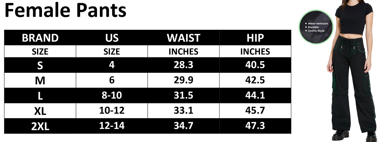 Women’s Bondage Trouser Gothic Transformer Baggy Pants Trouser Emo/USA