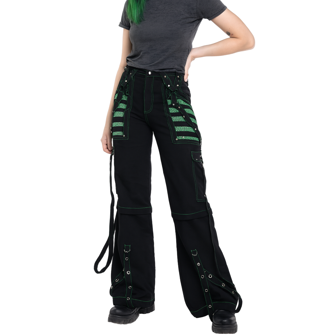 Women's Handmade Extreme Bondage Skater Gothic Punk Rocker Cyber Goth Steampunk Biker  Pant/USA