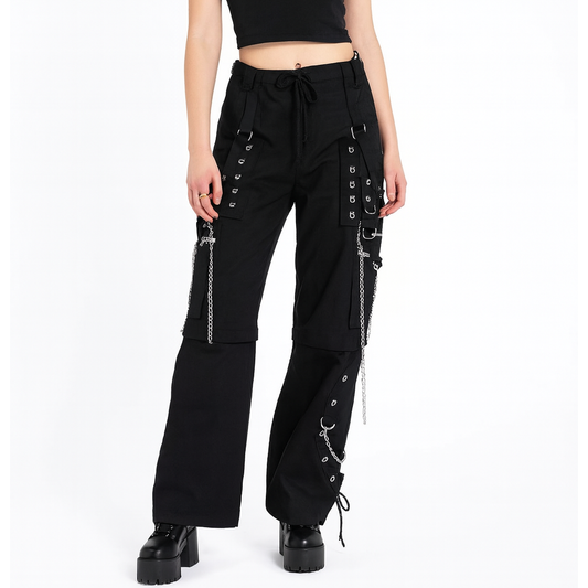 Women's Gothic Bondage Step Pant Rock Hard Trouser Heavy Weight Pant Emo/ Pants
