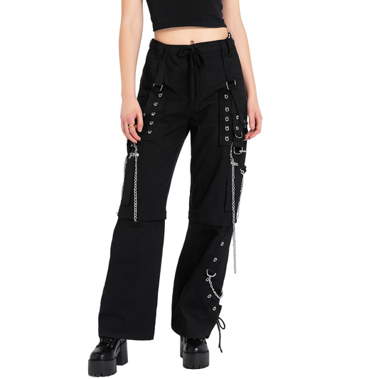 Women's Gothic Bondage Step Pant Rock Hard Trouser Heavy Weight Pant Emo/ Pants