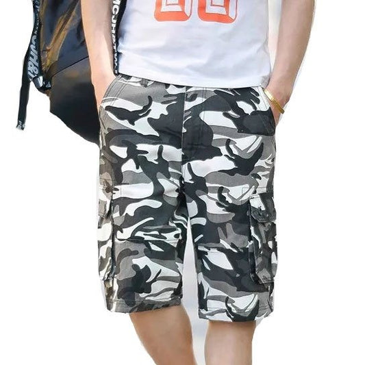 Gothic Mens Punk Short Black Hawk Camo