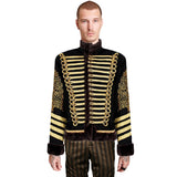 New Napoleonic Hussars Uniform Military Style Tunic Pelisse Jimi Hendrix Jacket Parade Drummer Officer Faux Fur