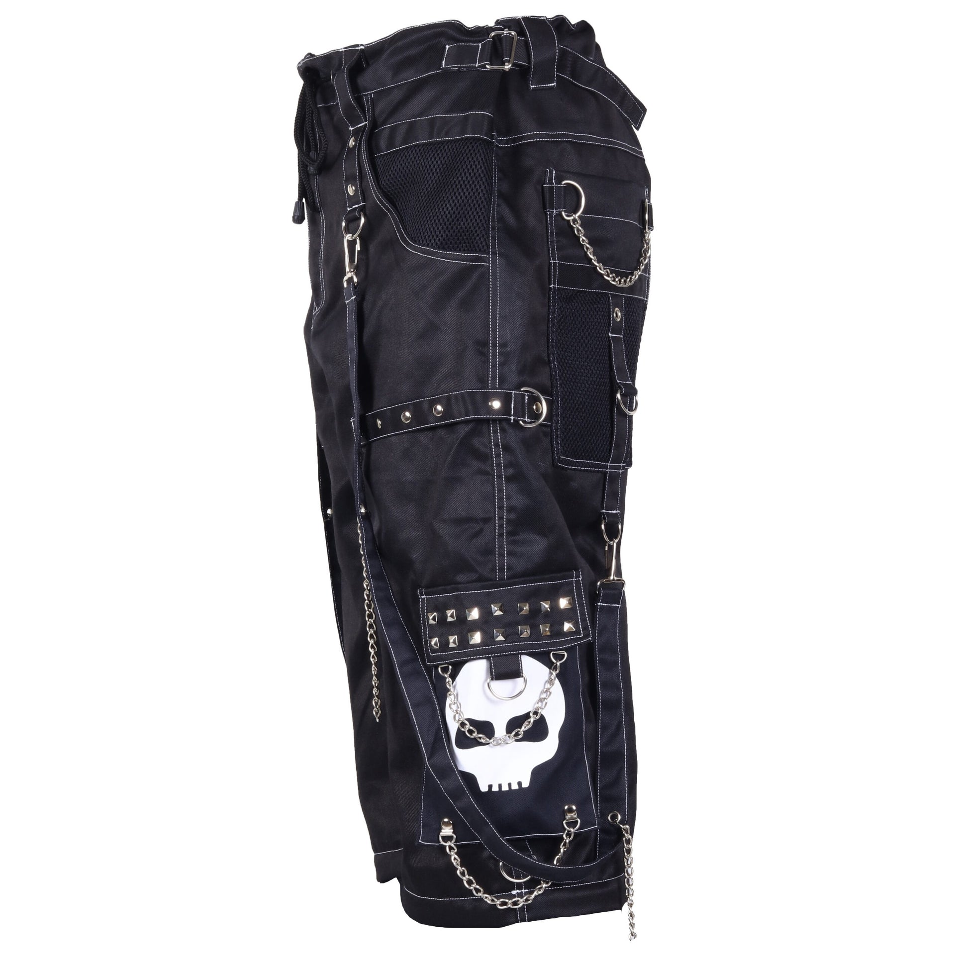 Gothic Bondage Black Big Skull Men's Alternative Punk Rock Emo Shorts/USA